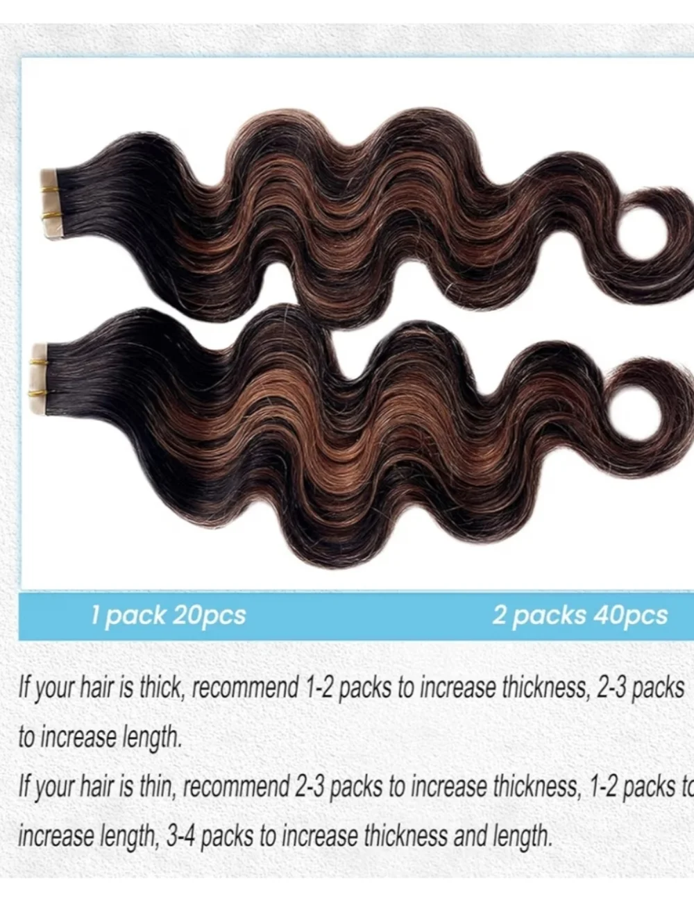 Natural Black with Chocolate Brown Highlight Brazilian Body Wave Hair Extensions